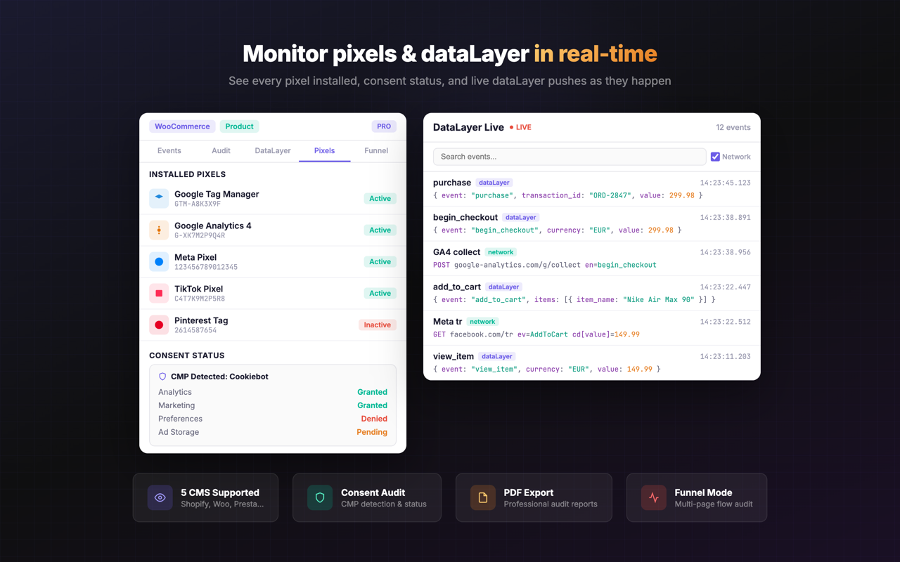 Traacky DataLayer live inspector